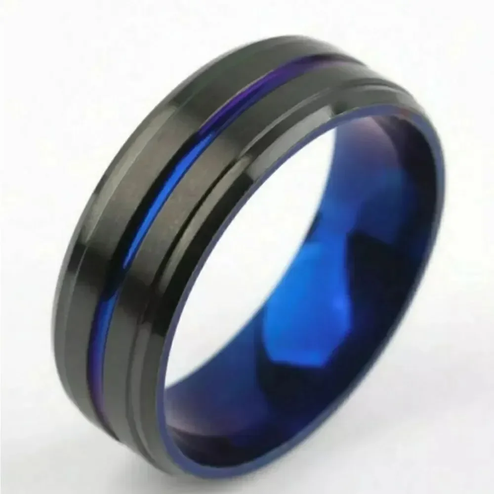 Black & Blue Tungsten Ring